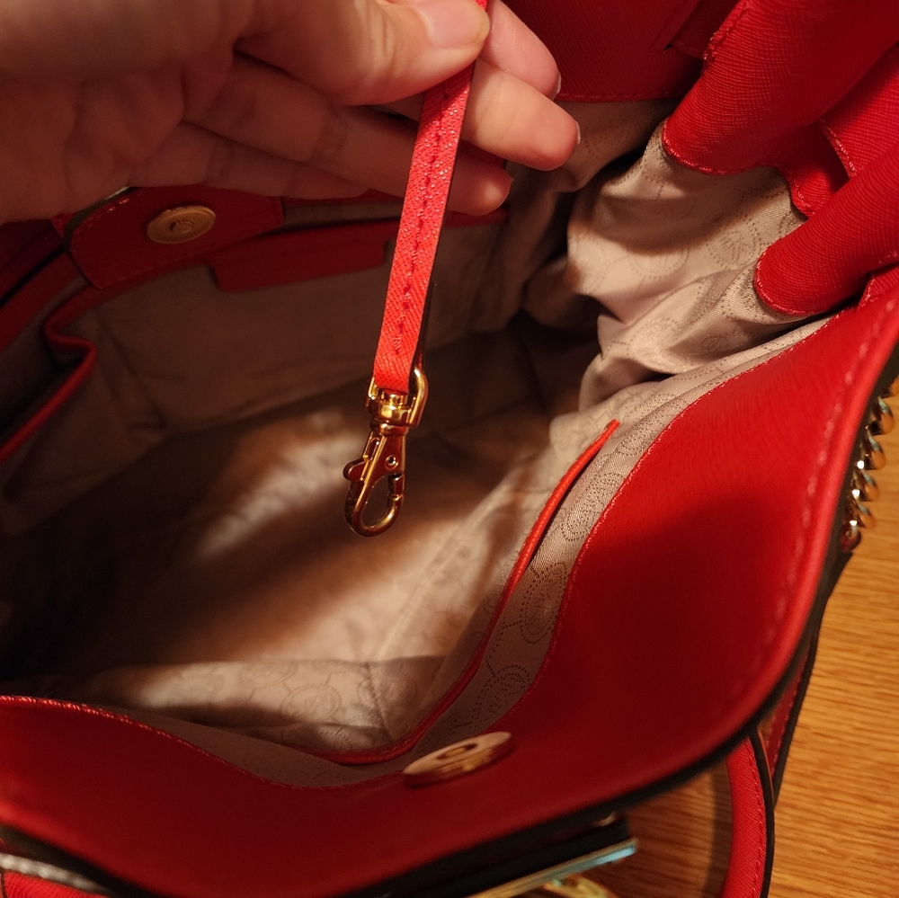 Michael Kors Hamilton Large Satchel Tote Saffiano Shoulder Bag - Picture 11 of 16